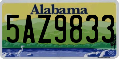 AL license plate 5AZ9833