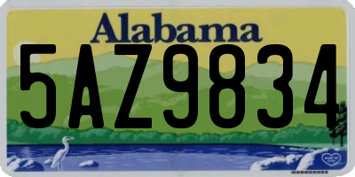 AL license plate 5AZ9834