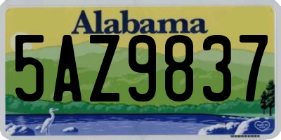 AL license plate 5AZ9837