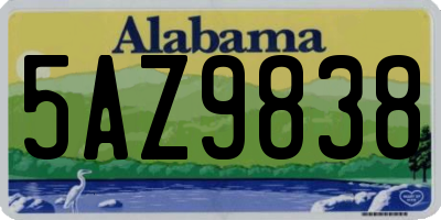 AL license plate 5AZ9838