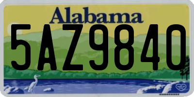 AL license plate 5AZ9840