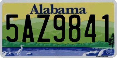 AL license plate 5AZ9841