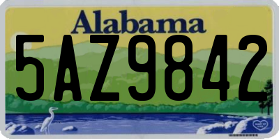 AL license plate 5AZ9842