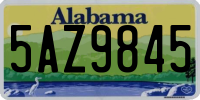 AL license plate 5AZ9845