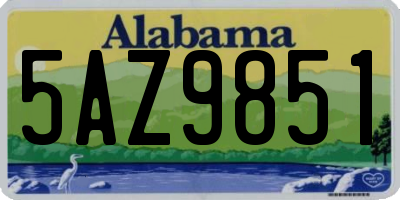 AL license plate 5AZ9851
