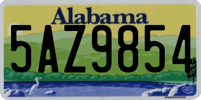 AL license plate 5AZ9854