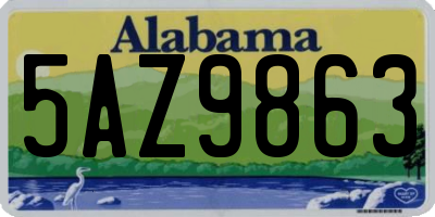 AL license plate 5AZ9863