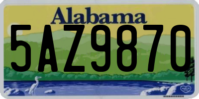 AL license plate 5AZ9870