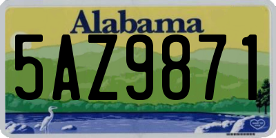 AL license plate 5AZ9871