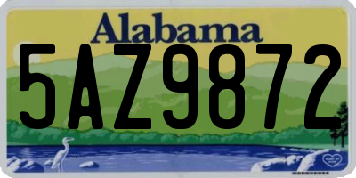 AL license plate 5AZ9872