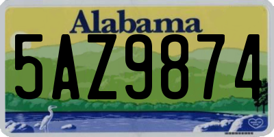 AL license plate 5AZ9874