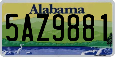 AL license plate 5AZ9881