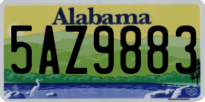 AL license plate 5AZ9883