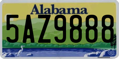 AL license plate 5AZ9888
