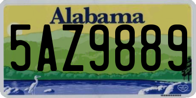 AL license plate 5AZ9889