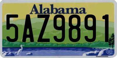 AL license plate 5AZ9891