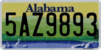 AL license plate 5AZ9893