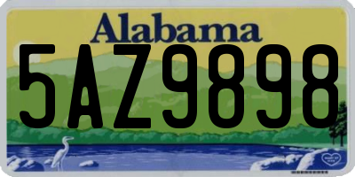 AL license plate 5AZ9898
