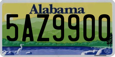 AL license plate 5AZ9900