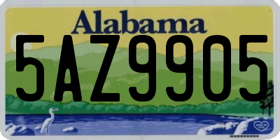 AL license plate 5AZ9905