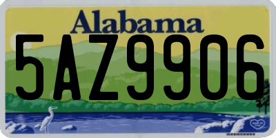 AL license plate 5AZ9906
