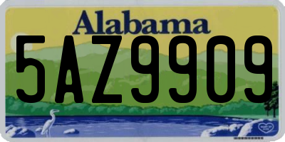 AL license plate 5AZ9909