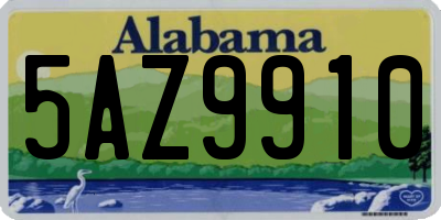 AL license plate 5AZ9910