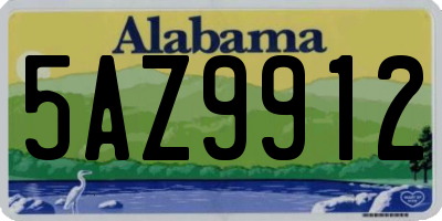 AL license plate 5AZ9912