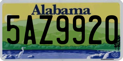 AL license plate 5AZ9920