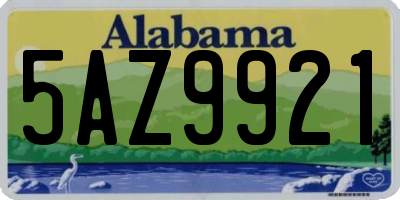 AL license plate 5AZ9921