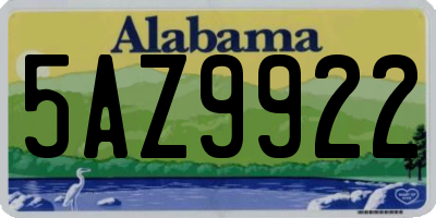 AL license plate 5AZ9922
