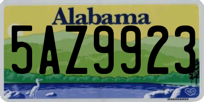 AL license plate 5AZ9923