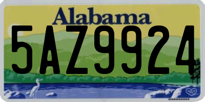 AL license plate 5AZ9924