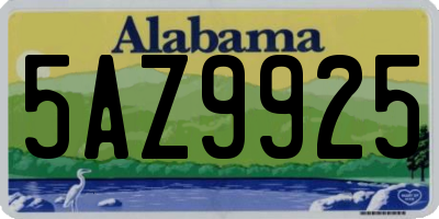 AL license plate 5AZ9925