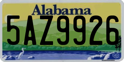 AL license plate 5AZ9926