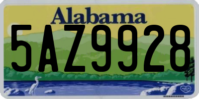 AL license plate 5AZ9928