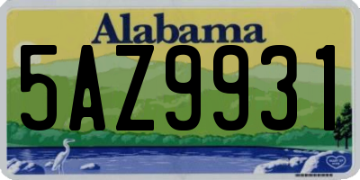 AL license plate 5AZ9931