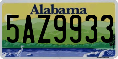AL license plate 5AZ9933