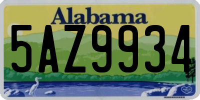 AL license plate 5AZ9934