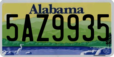 AL license plate 5AZ9935