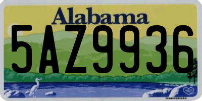 AL license plate 5AZ9936