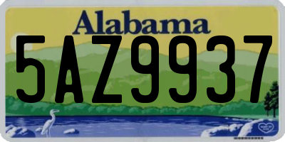 AL license plate 5AZ9937