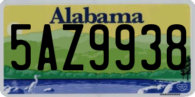 AL license plate 5AZ9938