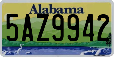 AL license plate 5AZ9942