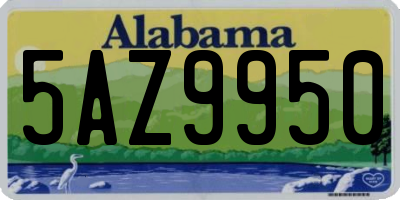 AL license plate 5AZ9950