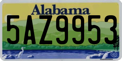 AL license plate 5AZ9953