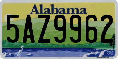 AL license plate 5AZ9962
