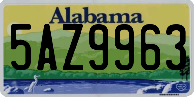 AL license plate 5AZ9963