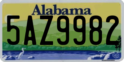 AL license plate 5AZ9982