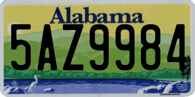 AL license plate 5AZ9984